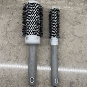 Ceramic Ion Gray Hair Brush Duo